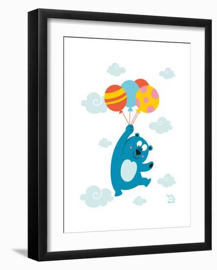 Ballooony Boo-Blue Fish-Framed Art Print