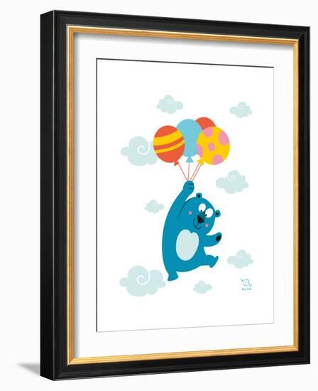 Ballooony Boo-Blue Fish-Framed Art Print