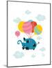 Ballooony Ellie-Blue Fish-Mounted Art Print