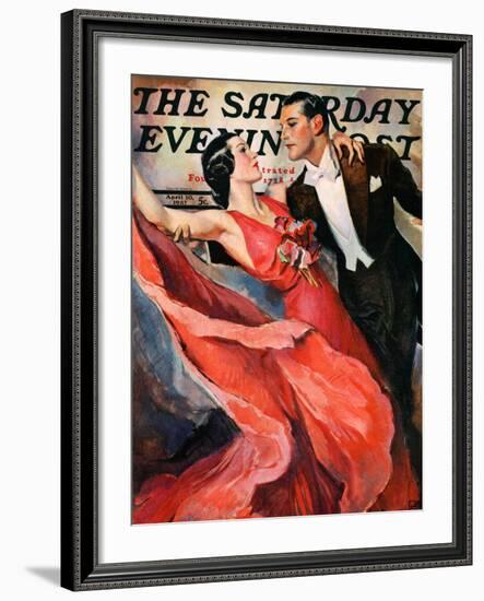 "Ballroom Dancing," Saturday Evening Post Cover, April 10, 1937-John LaGatta-Framed Giclee Print