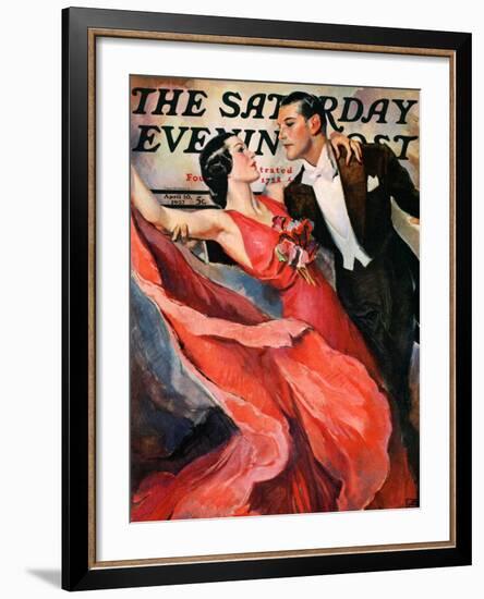 "Ballroom Dancing," Saturday Evening Post Cover, April 10, 1937-John LaGatta-Framed Giclee Print