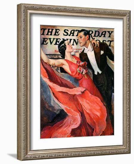 "Ballroom Dancing," Saturday Evening Post Cover, April 10, 1937-John LaGatta-Framed Giclee Print