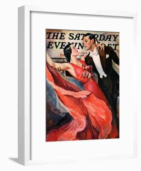 "Ballroom Dancing," Saturday Evening Post Cover, April 10, 1937-John LaGatta-Framed Giclee Print