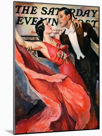 "Ballroom Dancing," Saturday Evening Post Cover, April 10, 1937-John LaGatta-Mounted Giclee Print