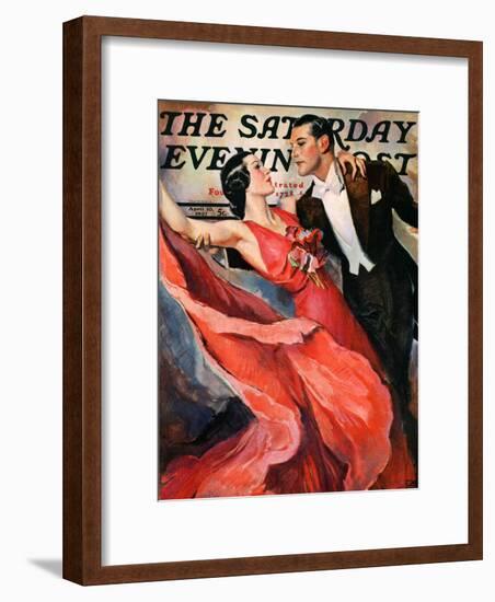 "Ballroom Dancing," Saturday Evening Post Cover, April 10, 1937-John LaGatta-Framed Giclee Print