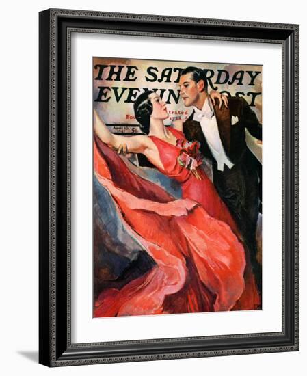 "Ballroom Dancing," Saturday Evening Post Cover, April 10, 1937-John LaGatta-Framed Giclee Print