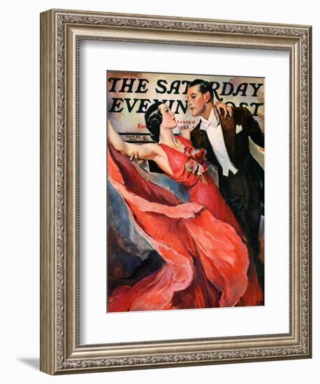 "Ballroom Dancing," Saturday Evening Post Cover, April 10, 1937-John LaGatta-Framed Giclee Print