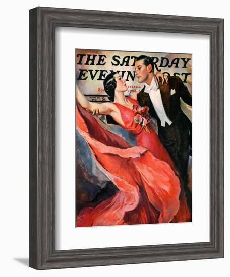 "Ballroom Dancing," Saturday Evening Post Cover, April 10, 1937-John LaGatta-Framed Giclee Print