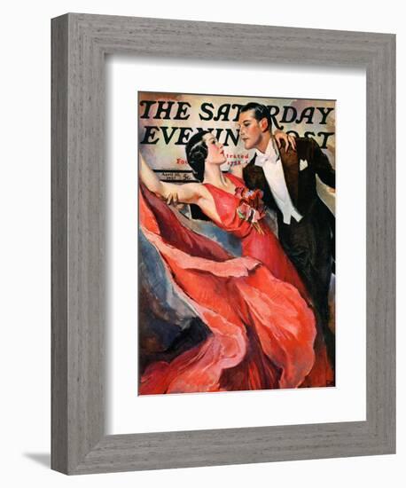 "Ballroom Dancing," Saturday Evening Post Cover, April 10, 1937-John LaGatta-Framed Giclee Print