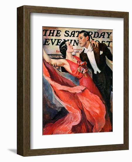 "Ballroom Dancing," Saturday Evening Post Cover, April 10, 1937-John LaGatta-Framed Giclee Print