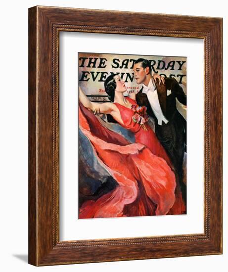 "Ballroom Dancing," Saturday Evening Post Cover, April 10, 1937-John LaGatta-Framed Giclee Print