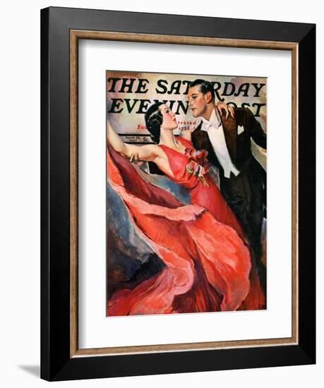 "Ballroom Dancing," Saturday Evening Post Cover, April 10, 1937-John LaGatta-Framed Giclee Print