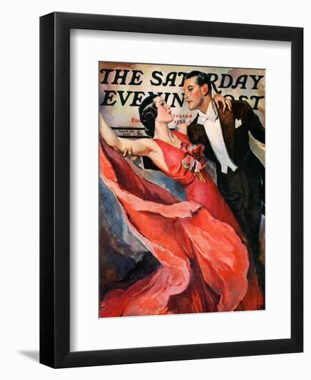 "Ballroom Dancing," Saturday Evening Post Cover, April 10, 1937-John LaGatta-Framed Giclee Print