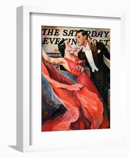 "Ballroom Dancing," Saturday Evening Post Cover, April 10, 1937-John LaGatta-Framed Giclee Print