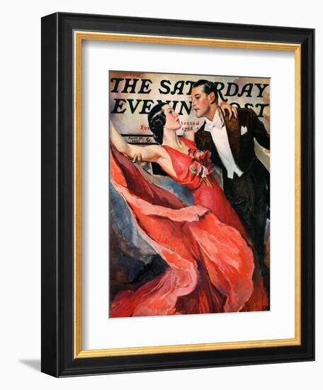 "Ballroom Dancing," Saturday Evening Post Cover, April 10, 1937-John LaGatta-Framed Giclee Print