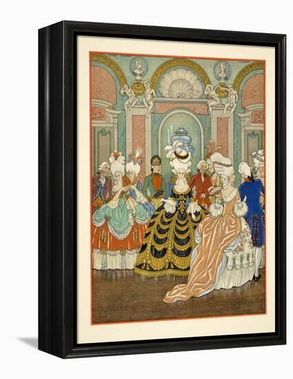 Ballroom Scene, Illustration from 'Les Liaisons Dangereuses' by Pierre Choderlos De Laclos (1741-18-Georges Barbier-Framed Premier Image Canvas