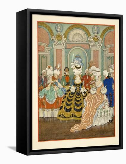 Ballroom Scene, Illustration from 'Les Liaisons Dangereuses' by Pierre Choderlos De Laclos (1741-18-Georges Barbier-Framed Premier Image Canvas