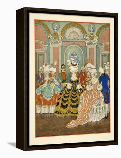 Ballroom Scene, Illustration from 'Les Liaisons Dangereuses' by Pierre Choderlos De Laclos (1741-18-Georges Barbier-Framed Premier Image Canvas