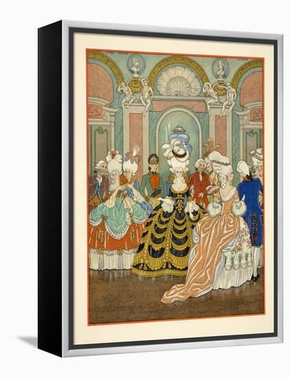 Ballroom Scene, Illustration from 'Les Liaisons Dangereuses' by Pierre Choderlos De Laclos (1741-18-Georges Barbier-Framed Premier Image Canvas