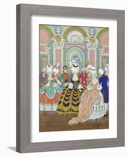 Ballroom Scene, Illustration from Les Liaisons Dangereuses by Pierre Choderlos de Laclos-Georges Barbier-Framed Giclee Print