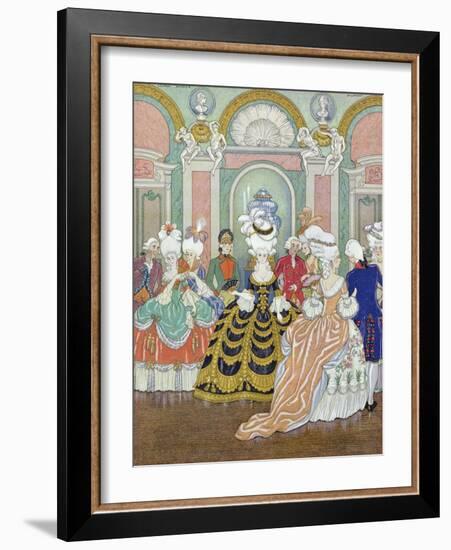 Ballroom Scene, Illustration from Les Liaisons Dangereuses by Pierre Choderlos de Laclos-Georges Barbier-Framed Giclee Print