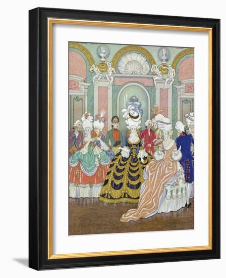 Ballroom Scene, Illustration from Les Liaisons Dangereuses by Pierre Choderlos de Laclos-Georges Barbier-Framed Giclee Print