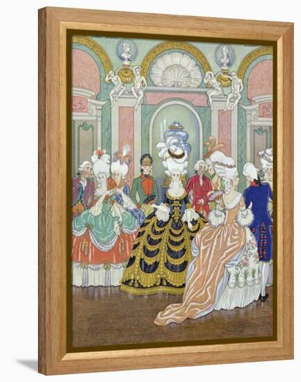 Ballroom Scene, Illustration from Les Liaisons Dangereuses by Pierre Choderlos de Laclos-Georges Barbier-Framed Premier Image Canvas