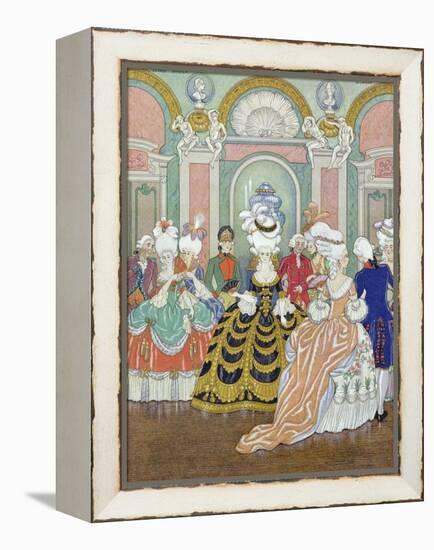 Ballroom Scene, Illustration from Les Liaisons Dangereuses by Pierre Choderlos de Laclos-Georges Barbier-Framed Premier Image Canvas