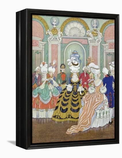 Ballroom Scene, Illustration from Les Liaisons Dangereuses by Pierre Choderlos de Laclos-Georges Barbier-Framed Premier Image Canvas