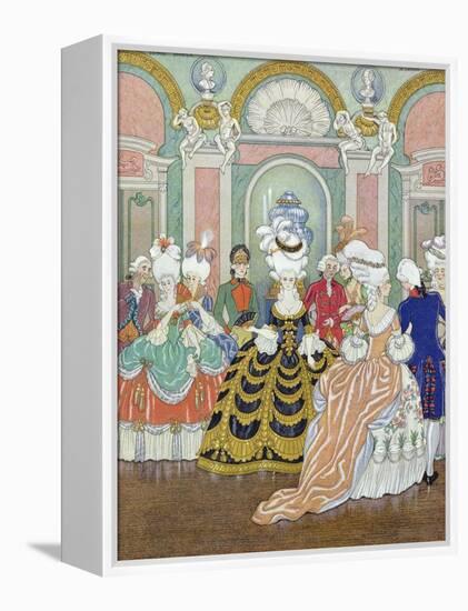 Ballroom Scene, Illustration from Les Liaisons Dangereuses by Pierre Choderlos de Laclos-Georges Barbier-Framed Premier Image Canvas