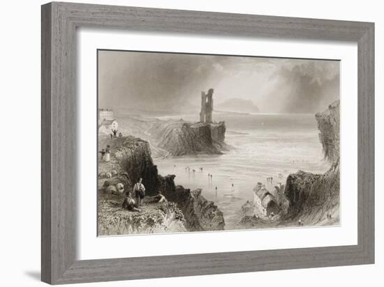 Ballybunnion, County Kerry, Ireland, from 'scenery and Antiquities of Ireland' by George Virtue,…-William Henry Bartlett-Framed Giclee Print