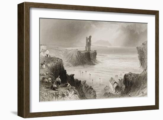 Ballybunnion, County Kerry, Ireland, from 'scenery and Antiquities of Ireland' by George Virtue,…-William Henry Bartlett-Framed Giclee Print