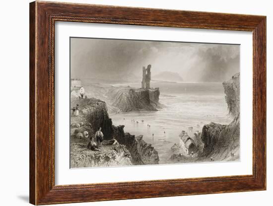 Ballybunnion, County Kerry, Ireland, from 'scenery and Antiquities of Ireland' by George Virtue,…-William Henry Bartlett-Framed Giclee Print