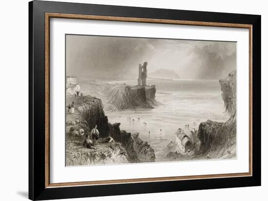 Ballybunnion, County Kerry, Ireland, from 'scenery and Antiquities of Ireland' by George Virtue,…-William Henry Bartlett-Framed Giclee Print