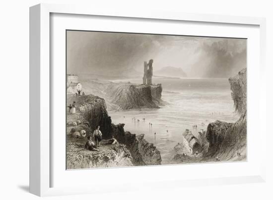 Ballybunnion, County Kerry, Ireland, from 'scenery and Antiquities of Ireland' by George Virtue,…-William Henry Bartlett-Framed Giclee Print