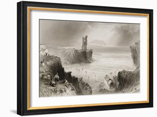 Ballybunnion, County Kerry, Ireland, from 'scenery and Antiquities of Ireland' by George Virtue,…-William Henry Bartlett-Framed Giclee Print