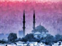 Watercolor Istanbul-Baloncici-Stretched Canvas