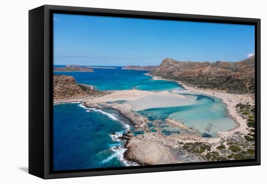 Balos Beach and Bay, Peninsula of Gramvousa, Chania, Crete, Greek Islands, Greece, Europe-Markus Lange-Framed Premier Image Canvas