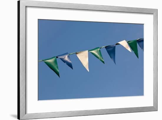 Baltic Sea Spa Wustrow, Marina, Chain of Pennants, Blue Sky-Catharina Lux-Framed Photographic Print