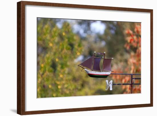 Baltic Sea Spa Wustrow, Weather Vane, Detail, Sailboat-Catharina Lux-Framed Photographic Print