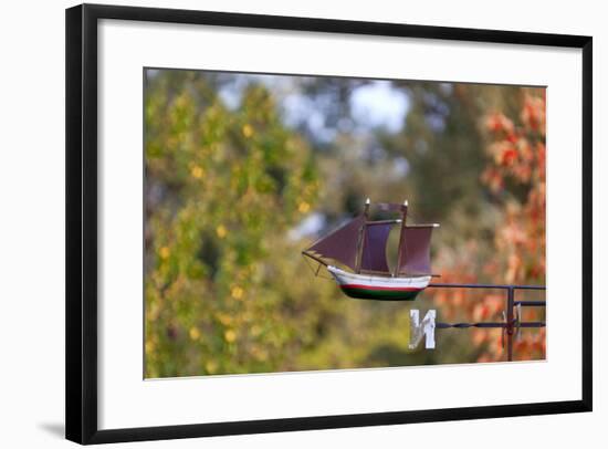 Baltic Sea Spa Wustrow, Weather Vane, Detail, Sailboat-Catharina Lux-Framed Photographic Print