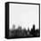 Baltimore City Skyline - Black-NaxArt-Framed Stretched Canvas