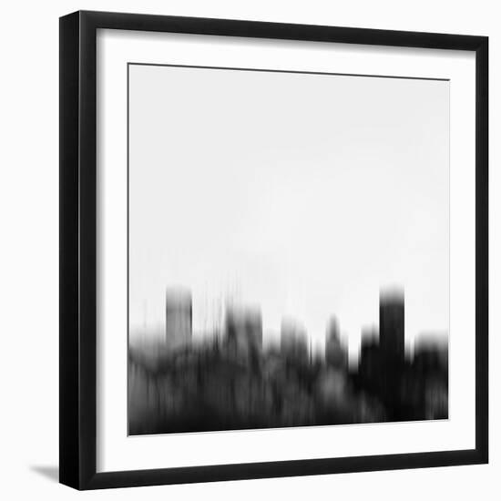 Baltimore City Skyline - Black-NaxArt-Framed Art Print