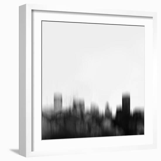 Baltimore City Skyline - Black-NaxArt-Framed Art Print