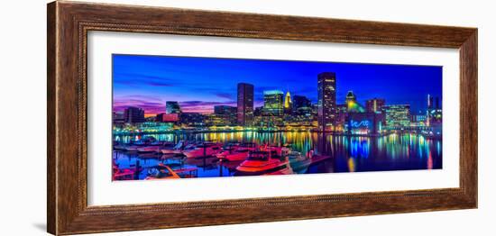 Baltimore Harbor by night, Baltimore, Maryland, USA-null-Framed Photographic Print