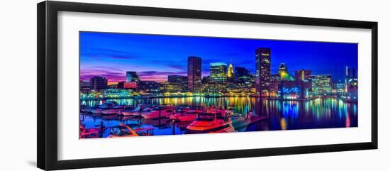 Baltimore Harbor by night, Baltimore, Maryland, USA-null-Framed Photographic Print