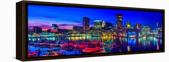 Baltimore Harbor by night, Baltimore, Maryland, USA-null-Framed Premier Image Canvas