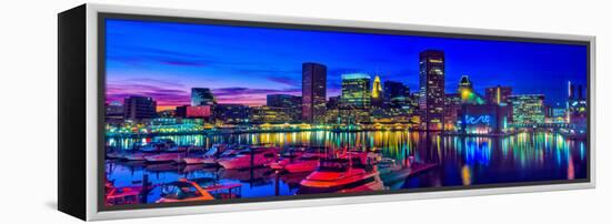 Baltimore Harbor by night, Baltimore, Maryland, USA-null-Framed Premier Image Canvas
