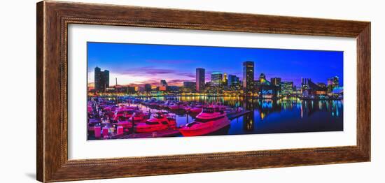 Baltimore Harbor by night, Baltimore, Maryland, USA-null-Framed Photographic Print