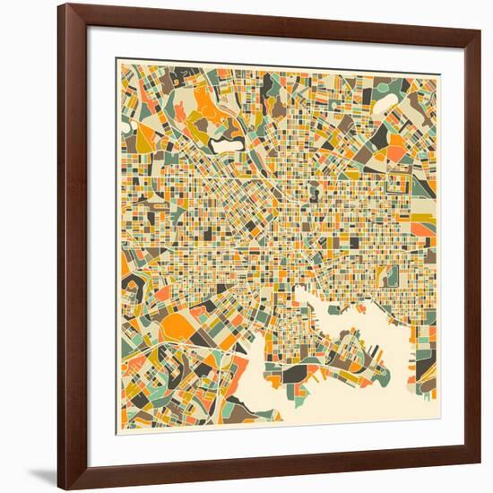 Baltimore Map-Jazzberry Blue-Framed Art Print